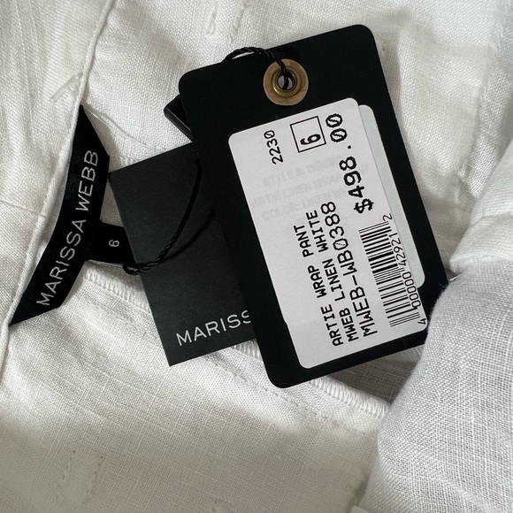 Marissa Webb White Linen Trouser Pants size 6 - Picture 8 of 8
